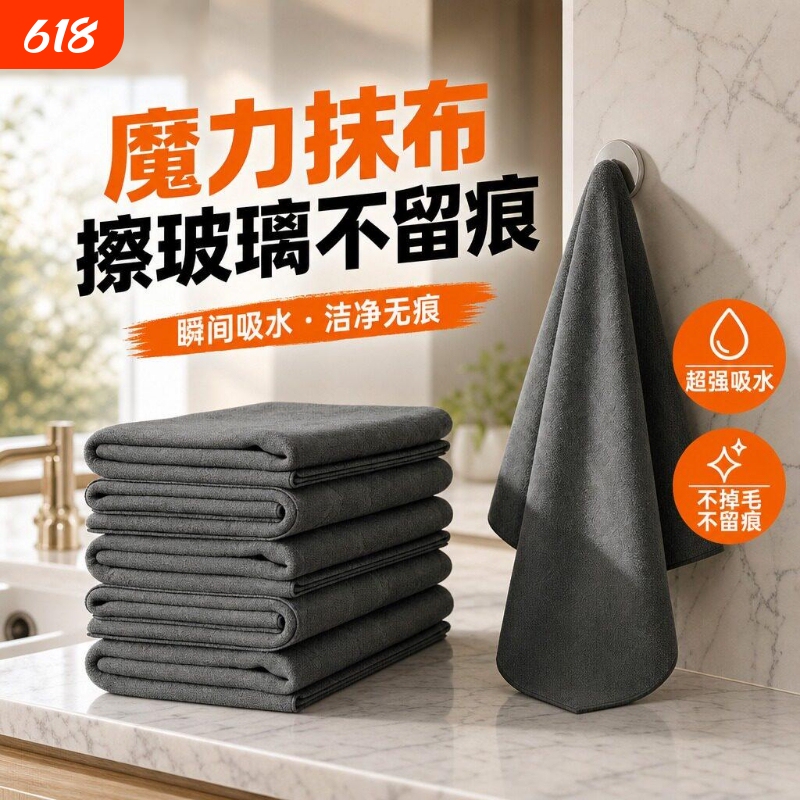 Magic Cloth for Cleaning Glass, No Watermark, No Trace, No Water Stains, Deer Skin Absorbs Water and Does Not Shed Lint, a Magic Tool