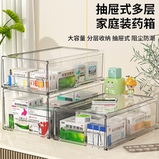 Коробка для хранения вещей 药箱家庭装抽屉式家用收纳柜药品整理箱大容量多层医药应急医疗盒