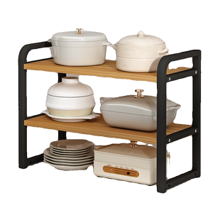 可调层高台面厨房分层置物架桌面储物架橱柜内隔板调味料盘子锅架