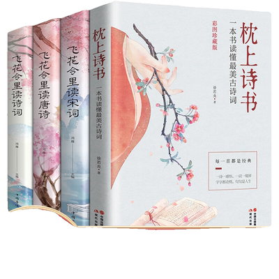正版速发 4册枕上诗书 正版全套书读懂最美古诗词飞花令里读唐诗宋词诗词鉴赏辞典赏析中国古代文学古诗词书籍lxr