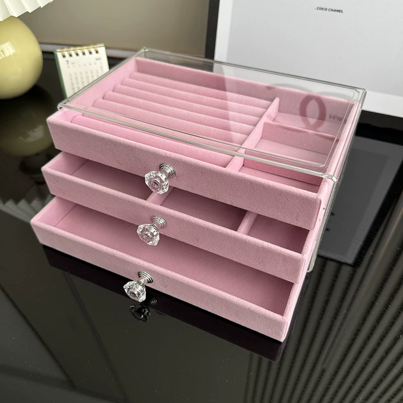 Acrylic multilayer storage system, earrings, necklace, antioxidant ring, accessory, storage box, table dressing table