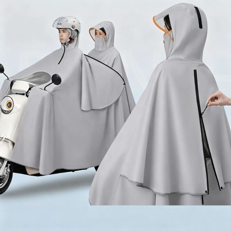 Electric Vehicle Raincoat for Two People, Parent-Child, Adult-Sized, Thickened, Full-Body Storm-Proof Poncho for Motorcycle and Electric Scooter
