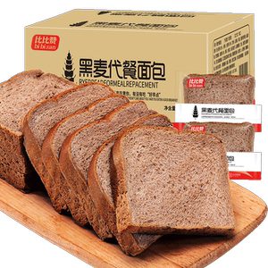比比赞黑麦面包整箱全麦代餐吐司饱腹零食小吃零食品早餐粗粮手撕