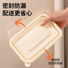 Одноразовый контейнер 一次性玉米淀粉可降解打包盒圆碗食品级餐盒微波炉可微波带盖子三格