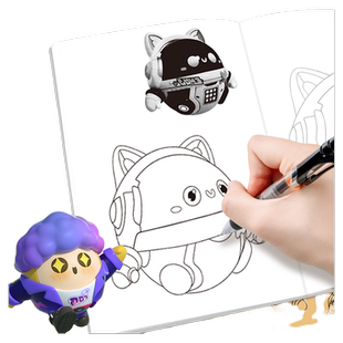 蛋仔派对漫画描画本线稿儿童素描临摹画本初学者手绘简笔画模板描摹描红益智涂画控笔训练零基础教学入门盲盒