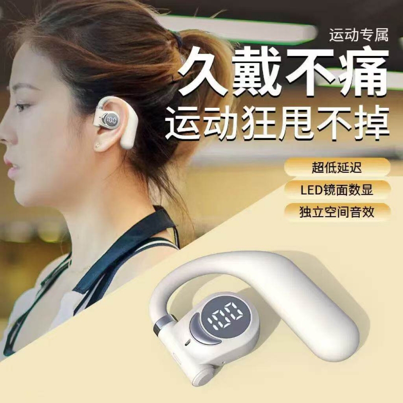 New Wireless Bluetooth Earphones, Ear-Hook Type, Air Conduction, Ultra-Long Battery Life, Non-In-Ear Sports Headphones, Bone Conduction Headphones
