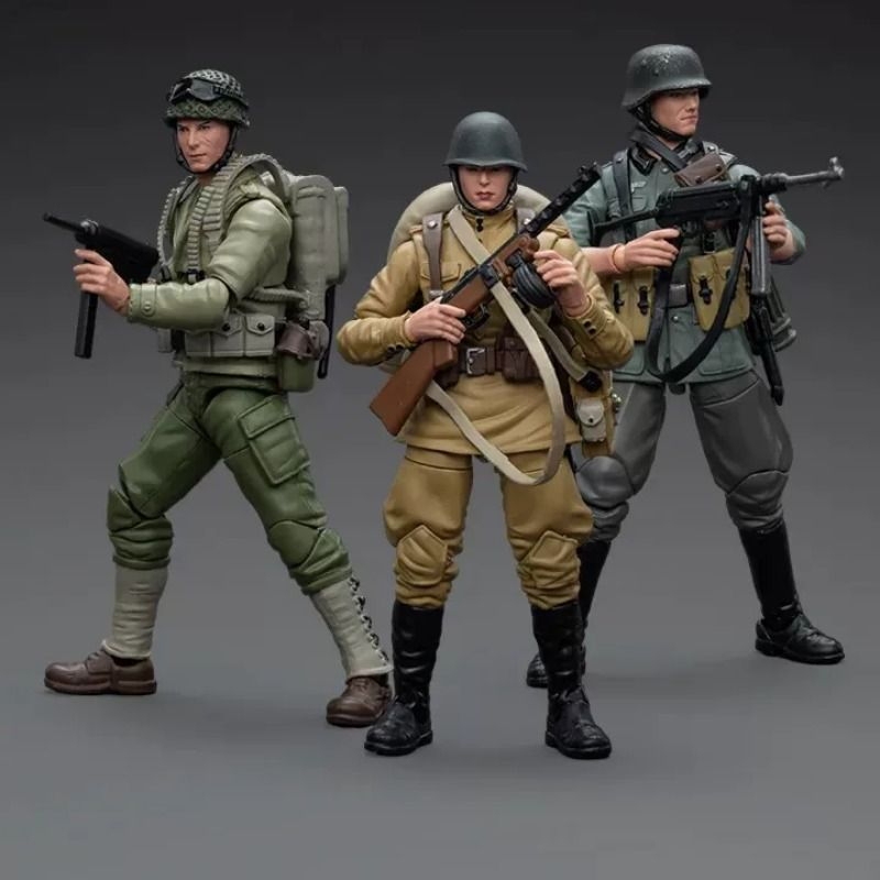 World War Ii German, American, and Soviet Military Action Figures, Pl Strategic Group Movable Soldier Models, Articulated Cavalry War Horses