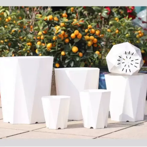 Дышащий прочный очень большой пластиковый белый цветочный горшок, увеличенная толщина, подарок на день рождения