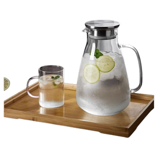 青苹果冷水壶玻璃耐高温家用大容量凉水杯泡茶壶套装开水瓶高硼硅