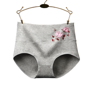 纯棉内裤女透气高腰收腹棉质面料加大码提臀包臀三角裤不勒腿束腰