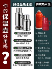 Термос 不锈钢热水瓶开水瓶暖壶外壳学生保温瓶玻璃内胆保温壶大容量家用