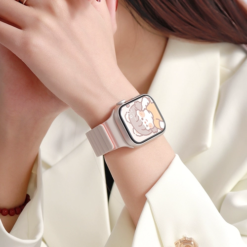 Применимо AppleWatch8 ремешок Apple Watch S9 Generation Iwatch7/6/5/SE/4/3/2/2/1 Силиконовый клей два -розетки Творческого движения Мужчины и новое женское поколение Ultra2 Smart Starlight