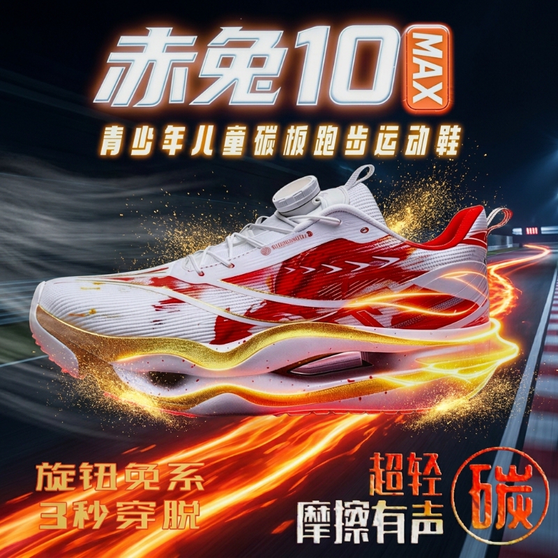 Red Rabbit 10Max Running Shoes for Teenagers, Ultra-Light Rebound Training Shoes for Men and Women, Student Racing Carbon Plate Sports Shoes
