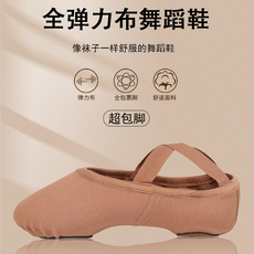пуанты 全弹力布舞蹈鞋女软底练功鞋四面弹力形体跳舞鞋舞蹈生艺考舞鞋女