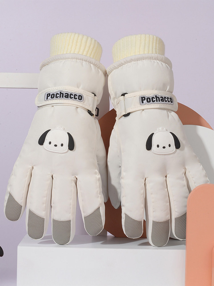 SKI GLOVES WOMENS WINTER VELVET THICKENED OUTDOOR SPORTS CYCLING MOUNTAINEERING WINDPROOF WATERPROOF ANTI-SLIP TOUCH SCREEN COTTON GLOVES