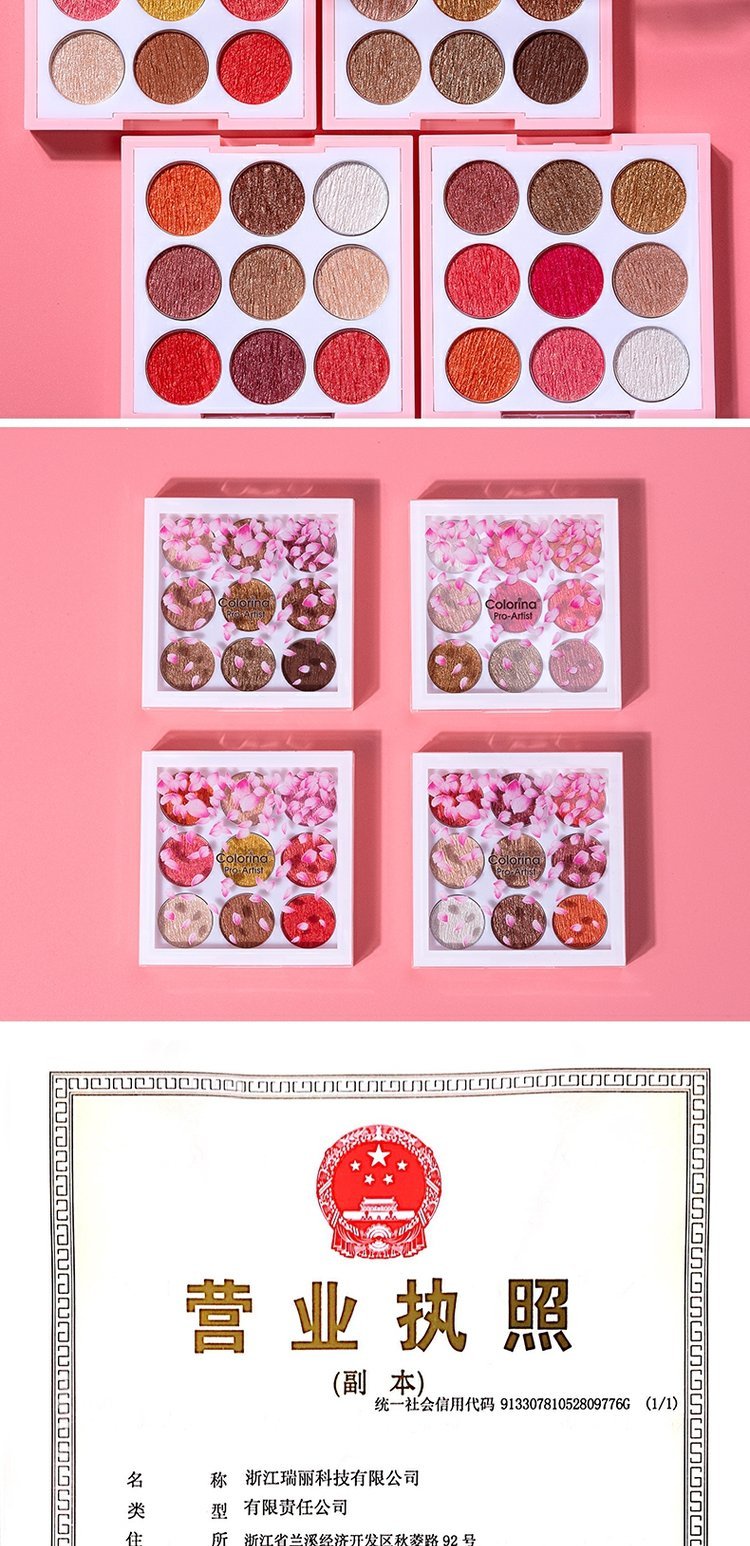 Colorina Pro-Artist Jiugongge Eyeshadow Pallet Pearlescent Pumpkin Powder Gold nghiền khoai tây Eyeshadow - Bóng mắt bảng mắt colourpop 24 ô