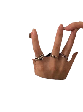 复古简约百搭做旧罗马数字戒指女韩版学生嘻哈ins潮开口食 指指环