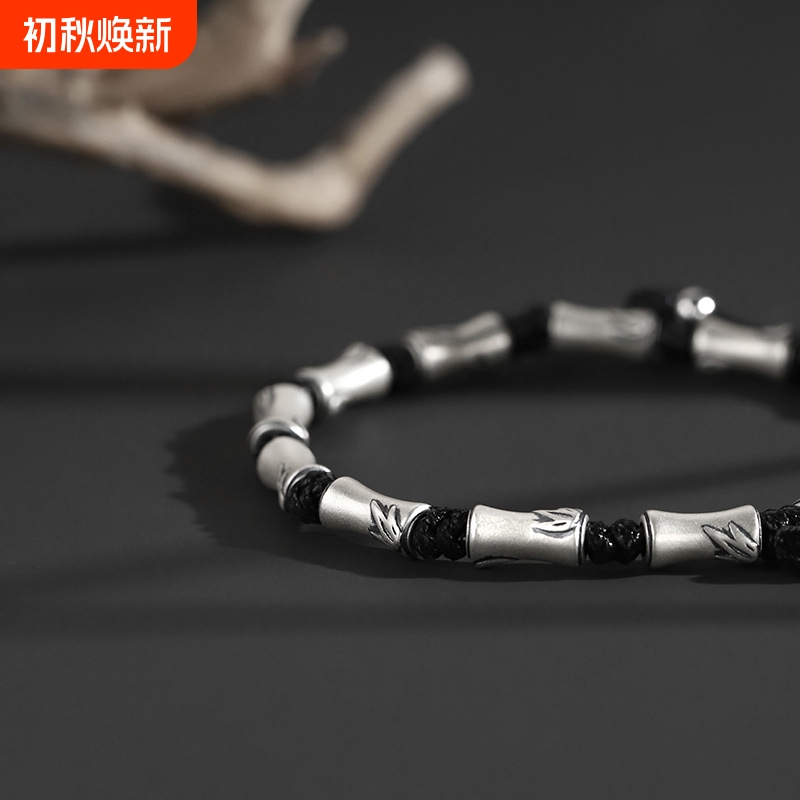 Bamboo Bracelet for Men, Silver-Plated, New Chinese Style, Retro Hand Rope, Simple and Elegant, Birthday Gift for Boyfriend Bamboo Bracelet for Men, Silver-Plated, New Chinese Style, Retro Hand Rope, Simple and Elegant, Birthday Gift for Boyfriend