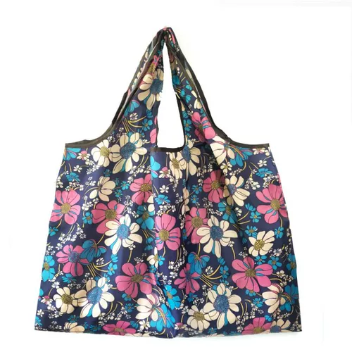 Большой складной портативный мультяшный шоппер, вместительная и большая экологичная льняная сумка для выхода на улицу, клубника