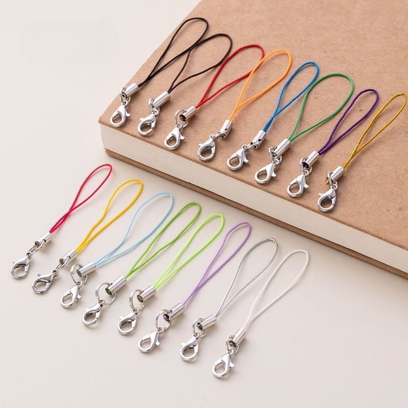 DIY Short Accessory Parts Small Lanyard Metal Ring Phone Chain Lobster Clasp Pendant Key USB Flash Drive Colorful Lanyard Clasp