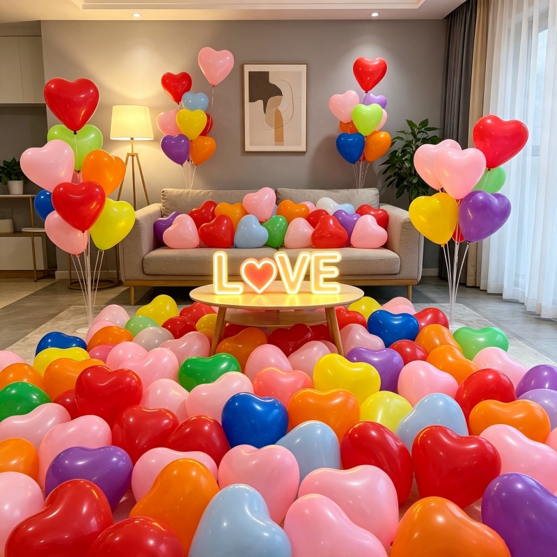 Thickened Colorful Heart-Shaped Balloons for Wedding Proposals, Birthday Parties, Romantic Scene Decorations, and Photo Props Thickened Colorful Heart-Shaped Balloons for Wedding Proposals, Birthday Parties, Romantic Scene Decorations, and Photo Props