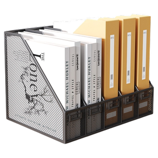 桌面文件收纳架a4文件筐资料架整理架办公室用品大全格书架子学生档案架立式多层档案置物架书立办公桌书本