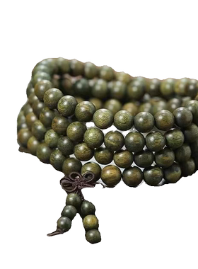 正宗108颗纯天然绿檀手串檀香木阿根廷老料佛珠手串男文玩盘手串