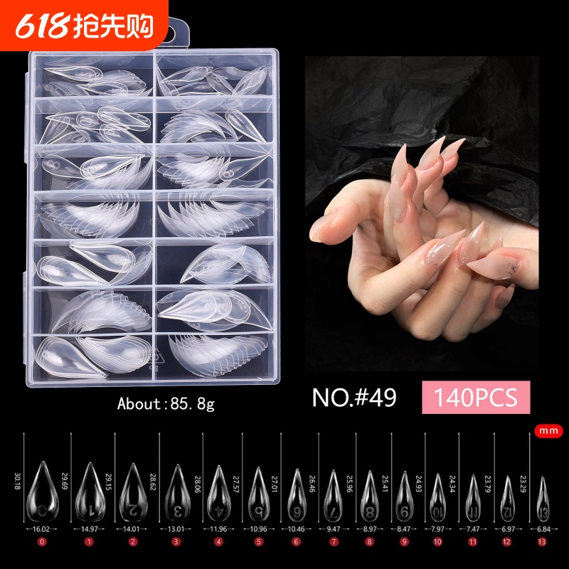 Short Cat Claw Nail Forms 140 Pieces Transparent Wearable Hollow Claw Nail Art Forms Dragon Claw Nail Pieces Eagle Claw Mold