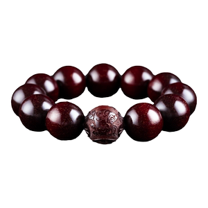 印度小叶紫檀手串十二生肖雕刻20男士文玩盘玩念珠貔貅招财转运