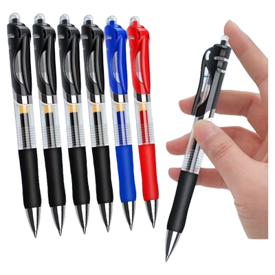 按动中性笔黑色三色可换笔芯
