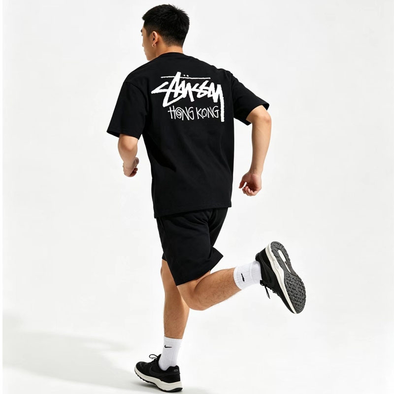 Ristuxi T-Shirt City Series with Logo Print on the Back, Round Neck, Short-Sleeved T-Shirt, Same Style for Men and Women