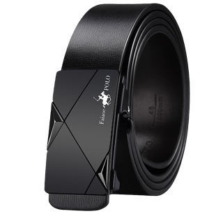 内穿扣皮带保罗男士真皮自动扣腰带發财字母百搭商务男裤带休闲潮