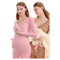 Maternity autumn clothes and autumn trousers set German velvet thickened pregnancy confinement clothes autumn postpartum nursing pajamas thermal underwear