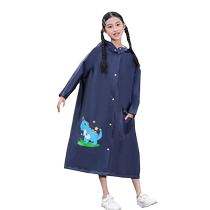 Raincoat for boys and girls special large school bag anti-heavy rain thickened long full body waterproof poncho with brim