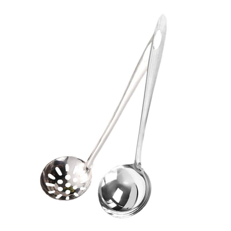 ложка из нержавеющей стали 304 бытовая ложка для горячей посуды с длинной ручкой, суповая ложка, набор дуршлагов с большим углублением и утолщением, ложка 410 Изображение 1