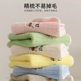 Детское хлопковое мягкое прямоугольное полотенце для умывания для домашнего использования для детского сада подходит для мужчин и женщин, хорошо впитывает воду