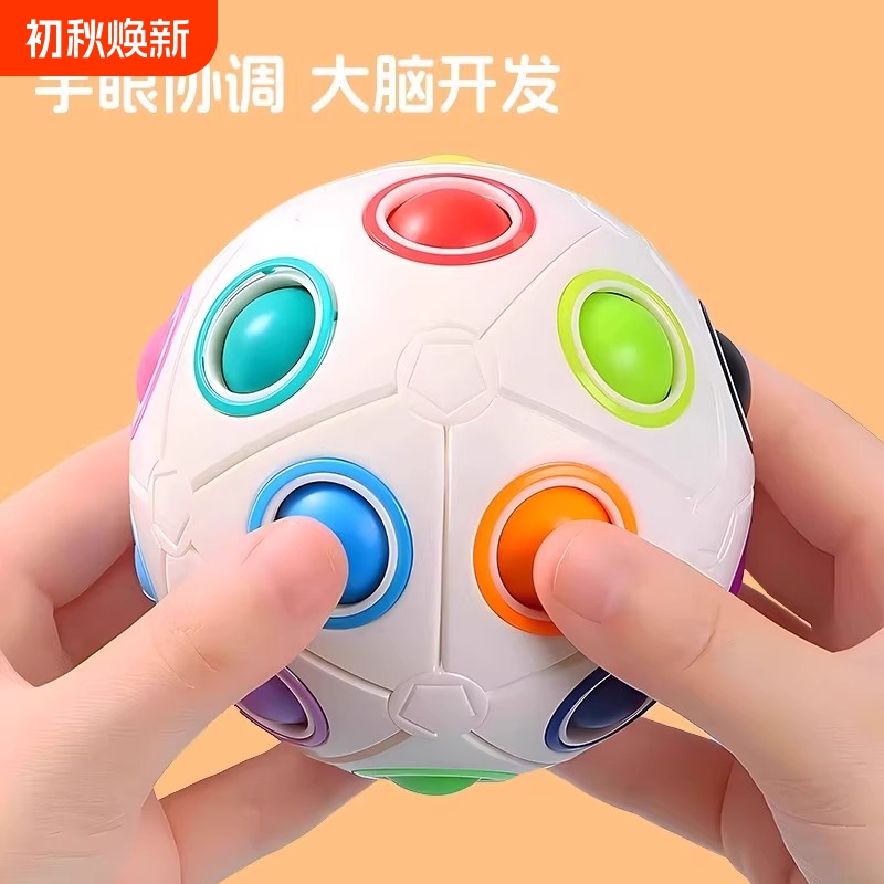 Magic Rainbow Ball Early Education Toy for 3 to 6 Years Old, Educational Thinking Training, Children's Intelligence Brain-Stimulating Cube Ball for Boys and Girls