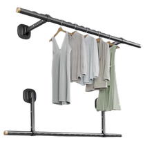 Side-mounted clothes drying rack home balcony side wall wall-mounted clothes drying rod side wall clothes drying rod side-mounted clothes drying fixed rod