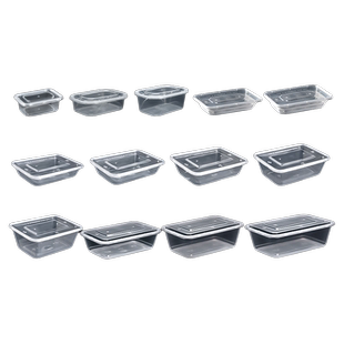 一次性餐盒750/1000ml长方形外卖打包盒商用塑料透明快餐加厚饭盒