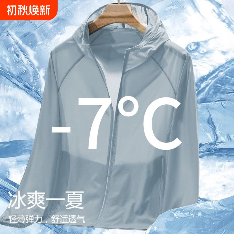 Sun Protection Clothing for Men in Summer, Ice Silk Quick-Drying Ultra-Thin Outdoor Fishing Anti-Uv Casual Cardigan Jacket for Women, Lightweight