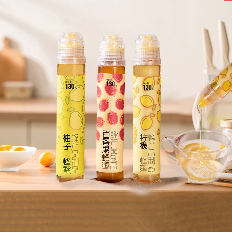 Fruity Tea Honey Lemon Grapefruit Passion Fruit Acacia Honey Instant Drink Portable Fruit Honey 130g Brewed by the Beekeeper 130g