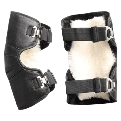 电动车护膝冬季真皮羊毛加绒加厚