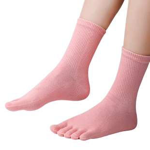 五指袜子女纯棉防臭秋冬季加厚中筒袜高筒分脚趾长筒女士潮袜优质