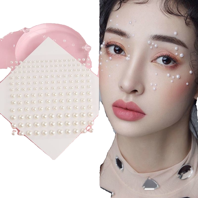 美甲珍珠贴面妆眼尾贴钻眼脸部钻贴片眉心贴纸唇钉贴眉钉装饰圆钻