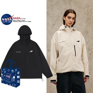 NASA フード付きジャケット秋アメリカのトレンディなブランドカップルスポーツジャケットジャケットレディースファッション 2023 ルーズタイプ