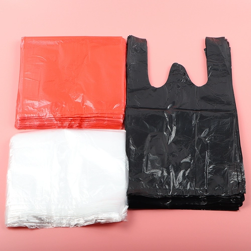 Маленький черный пластиковый одноразовый мусорный мешок, вместительный и большой туалетный мешок, майка топ, 20см