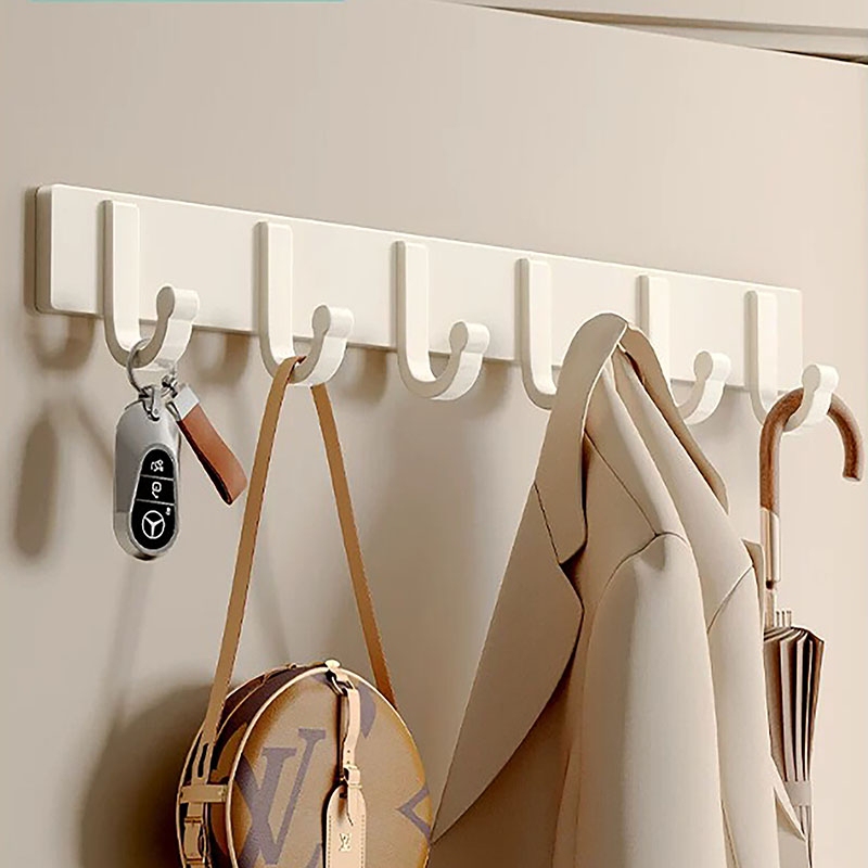 Milk White Door Hook, No-Drill Bathroom Wall-Mounted Strong Adhesive Clothes Rack, Kitchen Wall Sticky Hook Milk White Door Hook, No-Drill Bathroom Wall-Mounted Strong Adhesive Clothes Rack, Kitchen Wall Sticky Hook