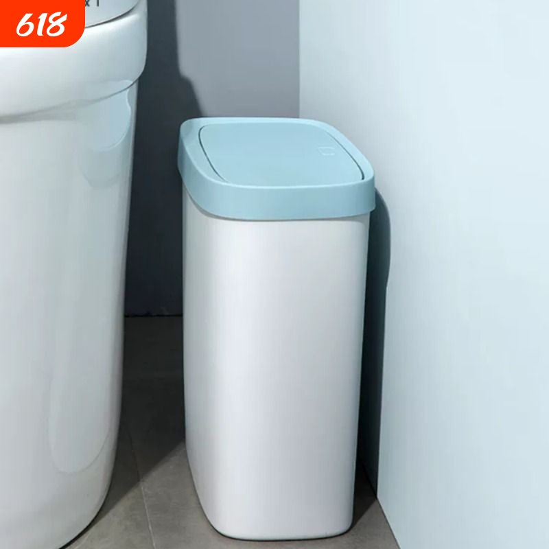 Creative Narrow Trash Can with Lid for Home Use, Suitable for Bathroom, Toilet, Living Room, Small Toilet Paper Bin