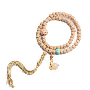 藏式百香籽两圈文玩木质手串把链女小尺寸迷你饰品搭配白玉兔坠子