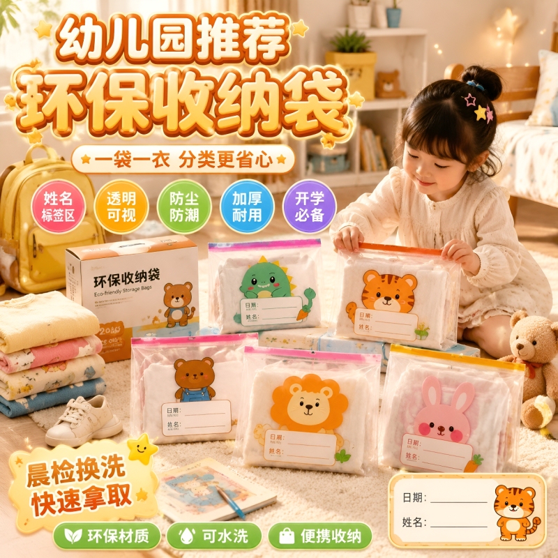 Kindergarten Clothes Storage Bag, Essential Items for Babies Entering Kindergarten, Sealed Dirty Clothes Bag, Food Grade